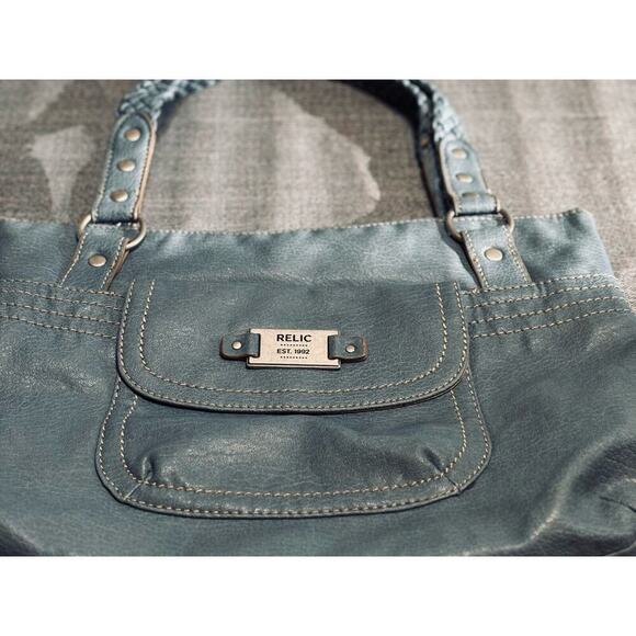 Relic Handbags - Relic Turquoise Blue Faux Leather Handbag Boho Casual